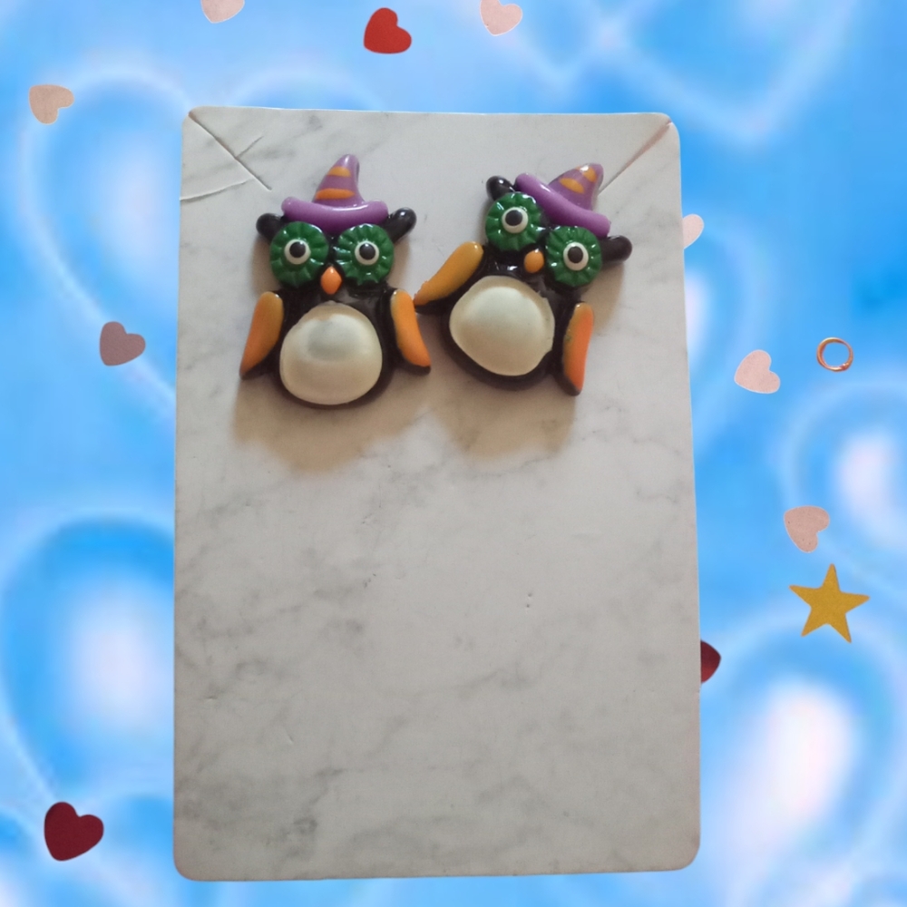 Baby owl earrings 🦉